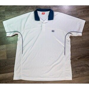 Wilson Polo Shirt Mens 3XL White Short Sleeve Collared Tennis Performance Top